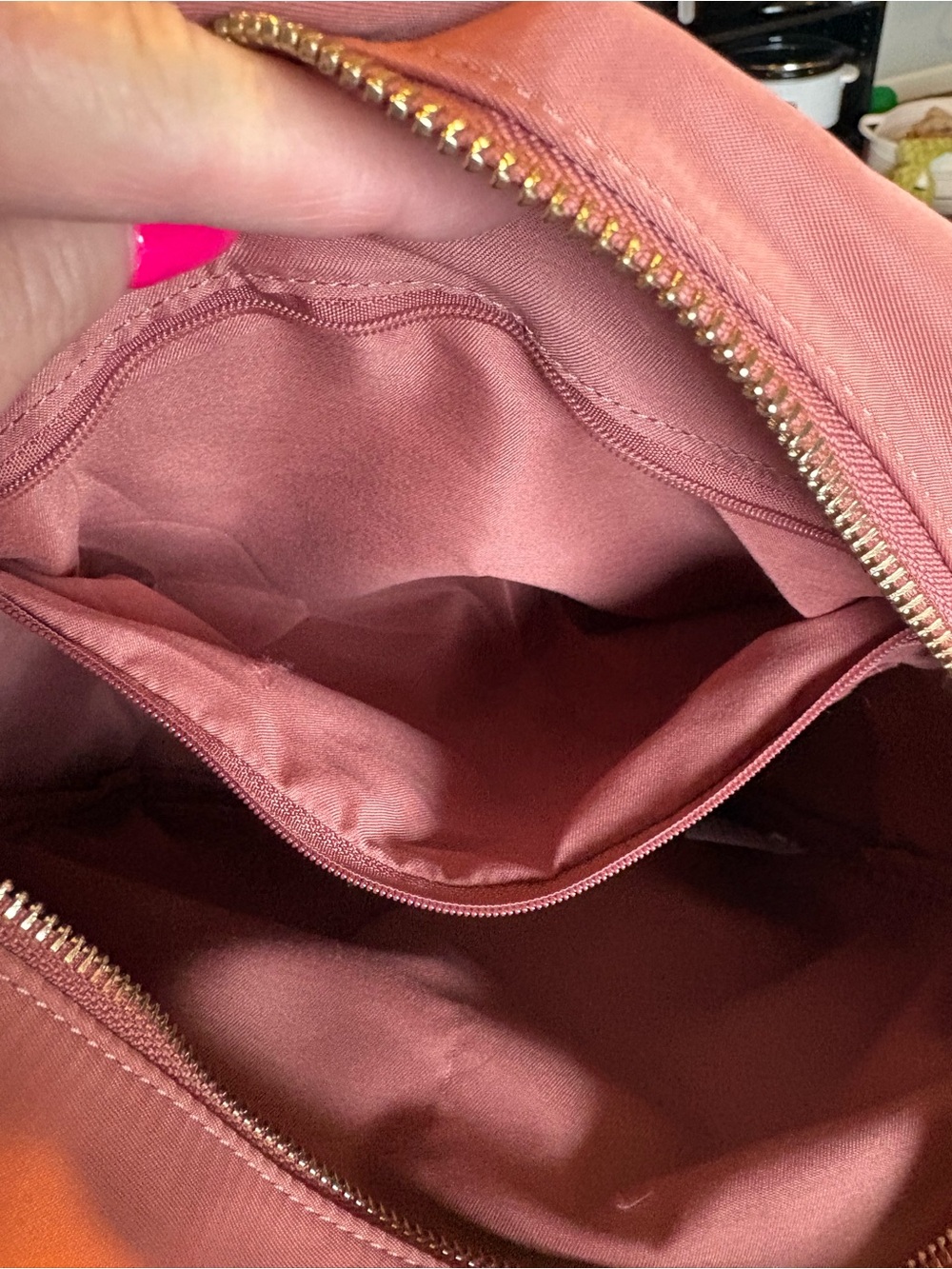 Haute Hippie Rust Nylon Crossbody Backpack with Tan Strap - Picture 9 of 16